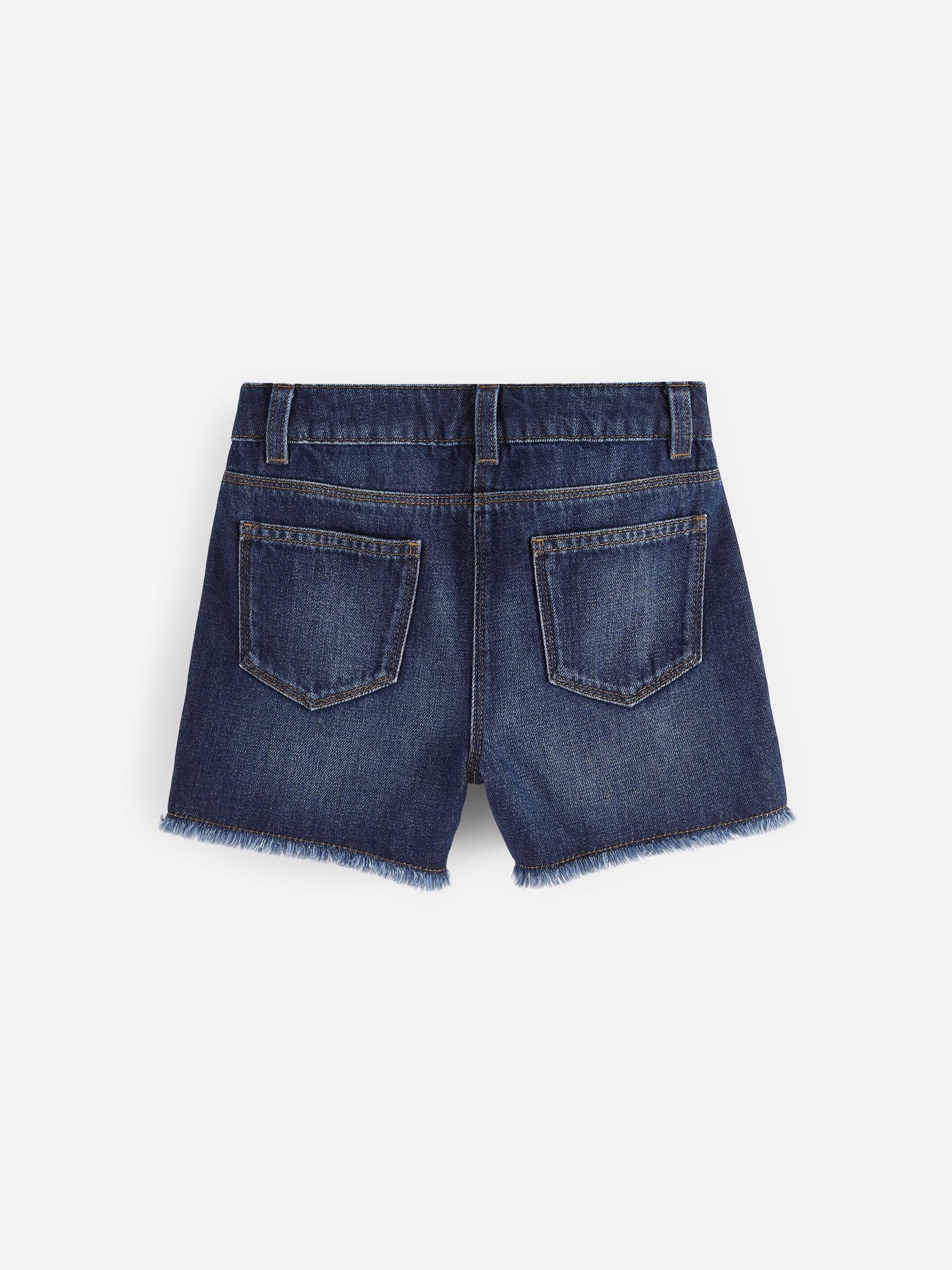 Dsiney Kidz - Dark Blue Longer Length Frayed Edge Denim Shorts (3-16yrs) image 5