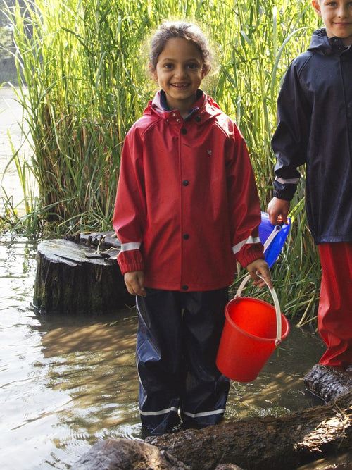 Muddy Puddles Red Rainy Day Waterproof Jacket And Trousers Rain Set image 1