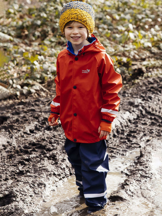 Muddy Puddles Red Rainy Day Waterproof Jacket And Trousers Rain Set image 2