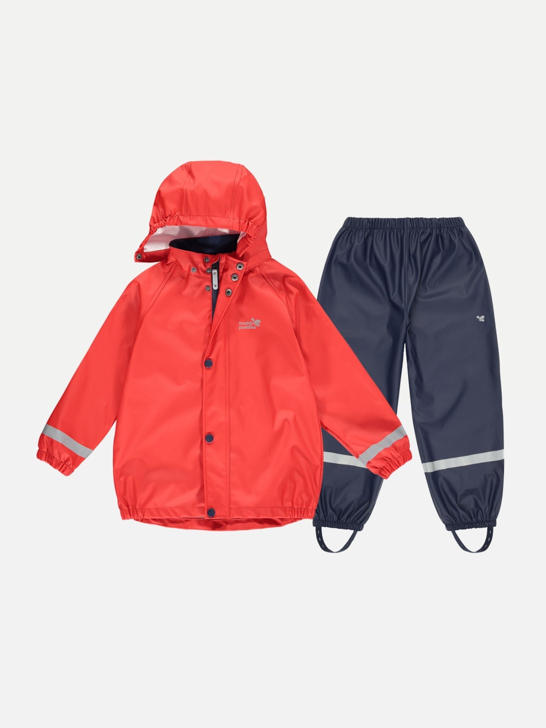 Muddy Puddles Red Rainy Day Waterproof Jacket And Trousers Rain Set image 3