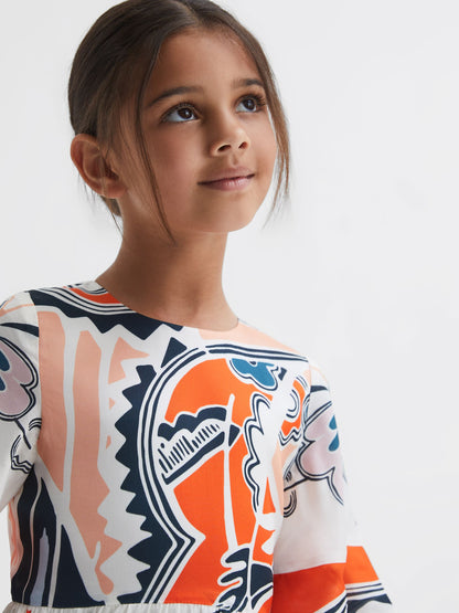 Dsiney Kidz - Reiss Coral April 9-14 yrs Printed Floaty Dress image 1