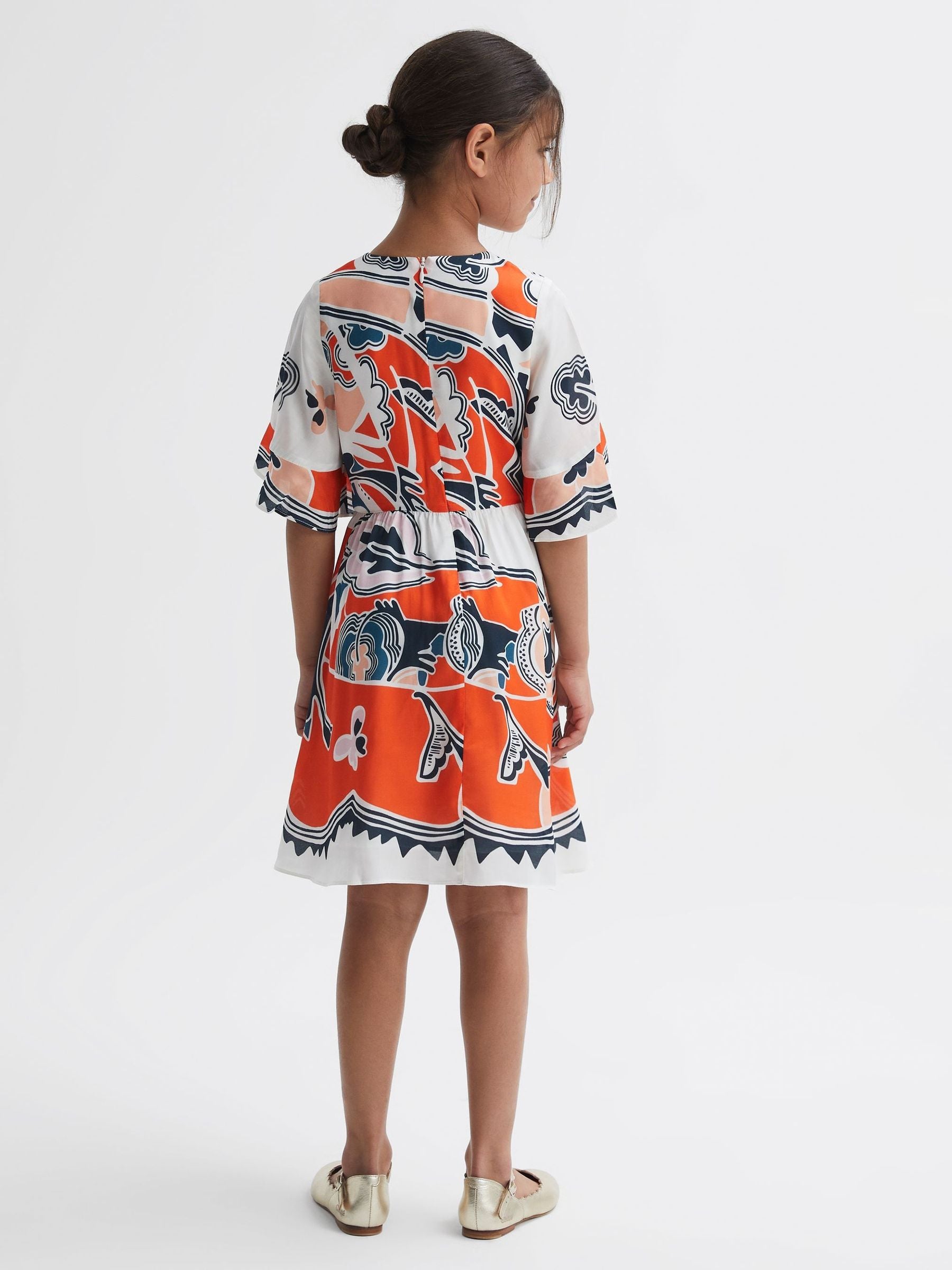 Dsiney Kidz - Reiss Coral April 9-14 yrs Printed Floaty Dress image 4