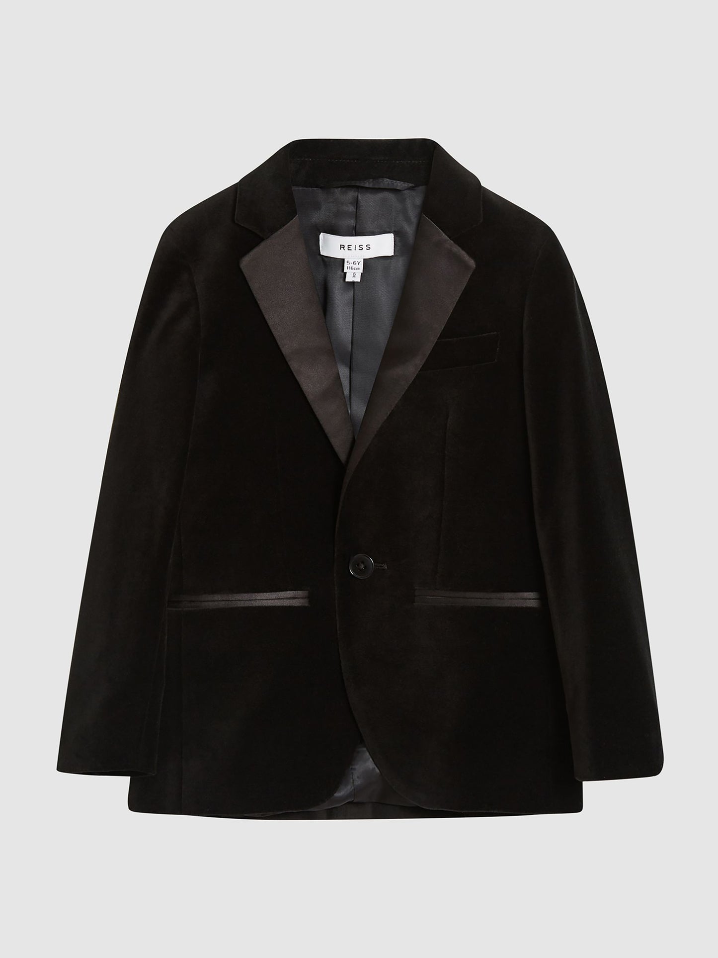 Reiss Black Ace 4-9 yrs Single Breasted Velvet Blazer image 2