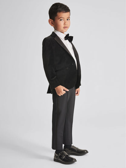 Reiss Black Ace 4-9 yrs Single Breasted Velvet Blazer image 3
