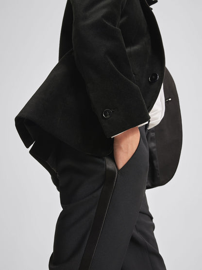 Reiss Black Ace 4-9 yrs Single Breasted Velvet Blazer image 4