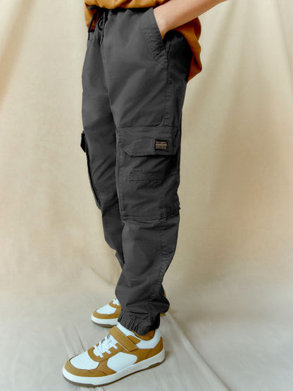 Dsiney Kidz - Charcoal Grey Loose Fit Cargo Trousers (3-16yrs) image 1