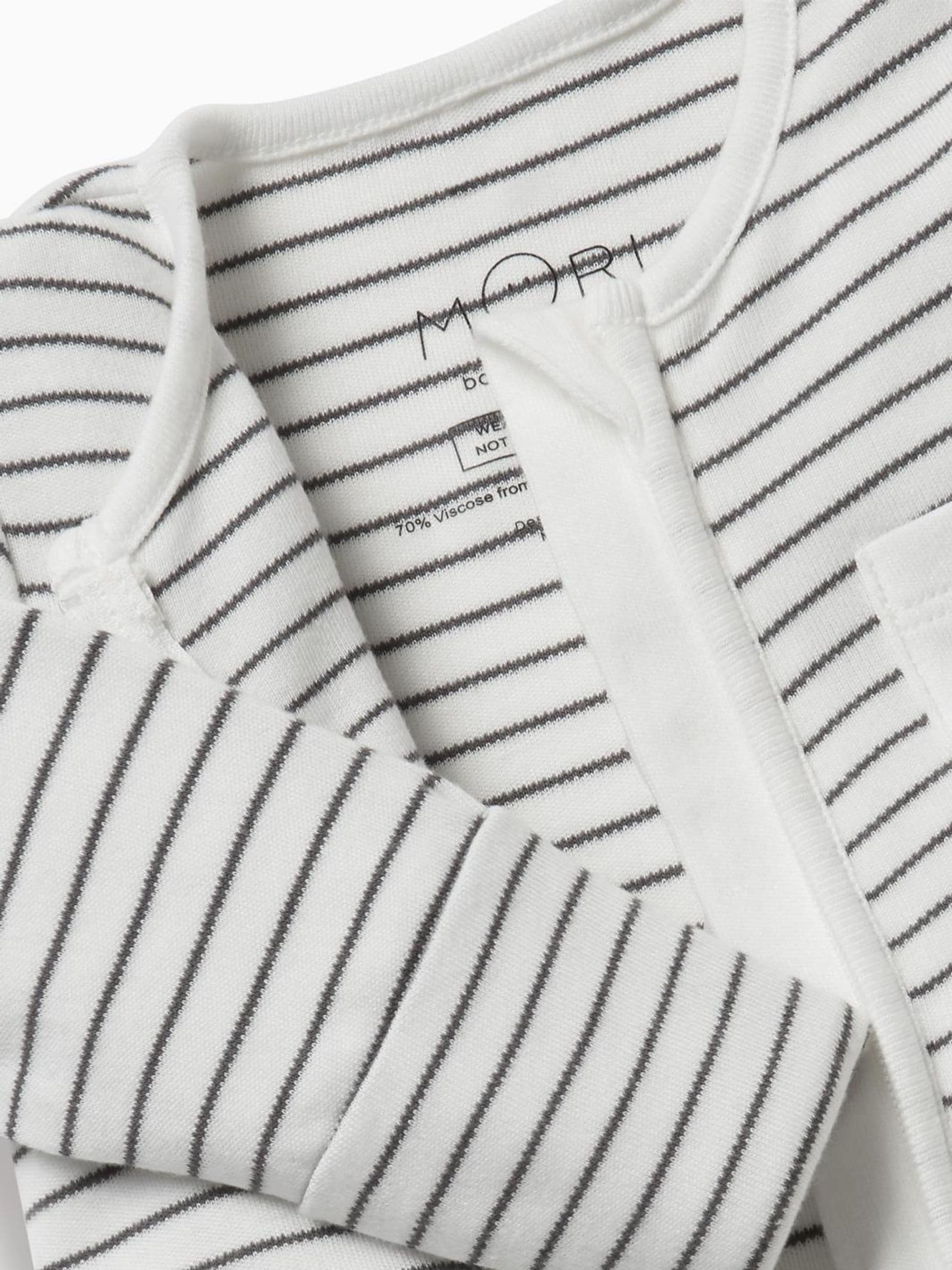 MORI Grey Stripe 2 Way Zip-Up Clever Sleepsuit image 4