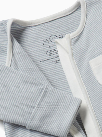 MORI Blue Stripe 2 Way Zip-Up Clever Sleepsuit image 3