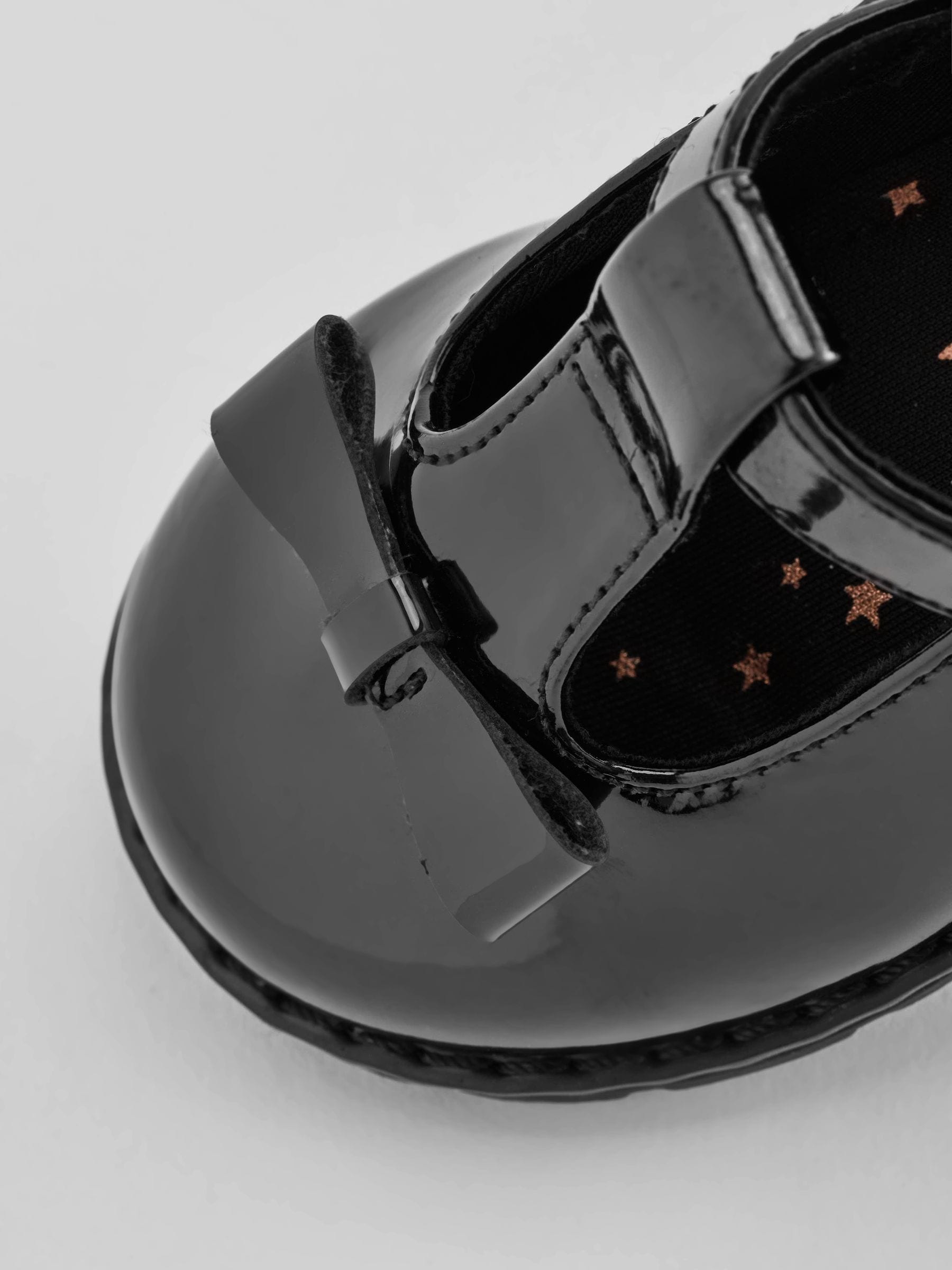 Black Patent Wide Fit (G) School Junior Bow T-Bar Shoes image 7