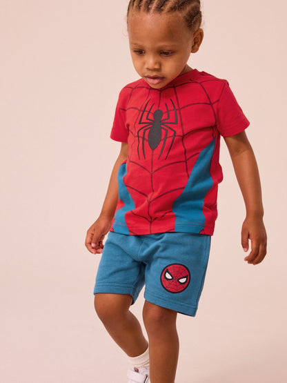 Red/Blue Spider-Man T-Shirt And Shorts Set (3mths-8yrs) image 1