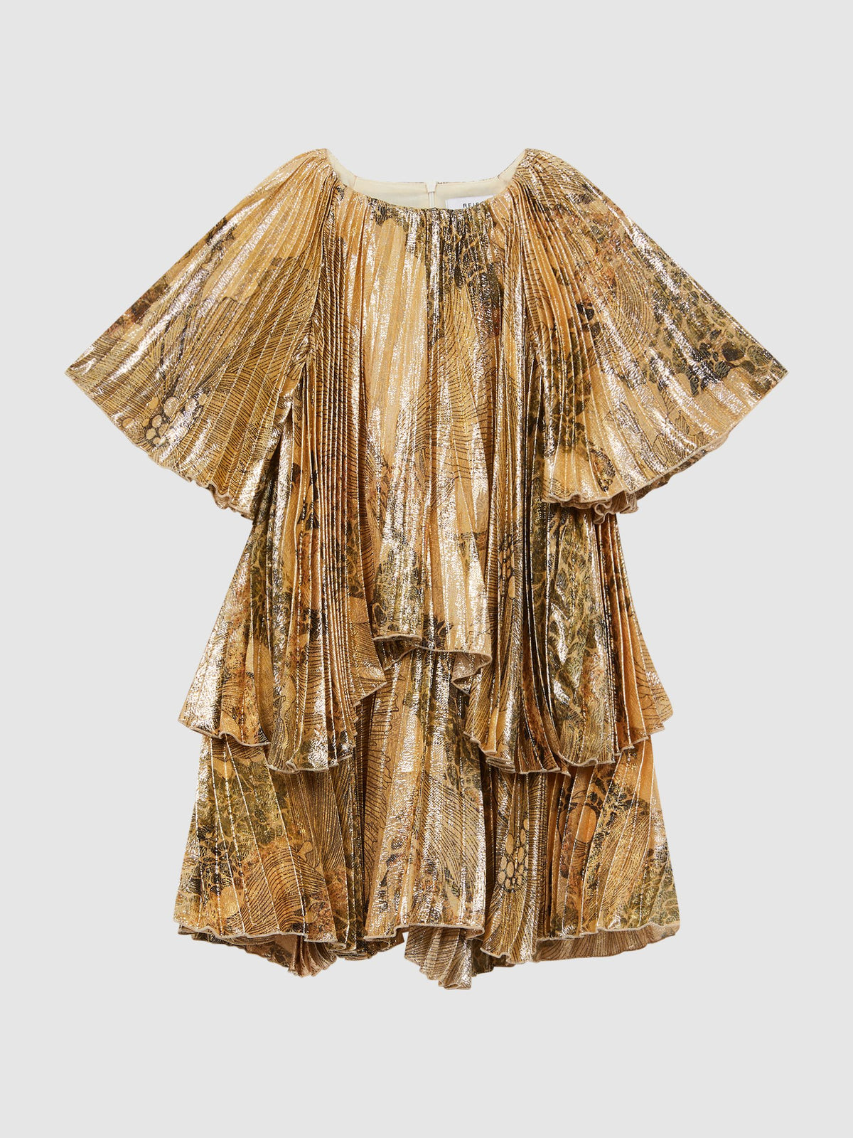 Dsiney Kidz - Reiss Gold Rhea Metallic Pleated Tiered Dress image 2