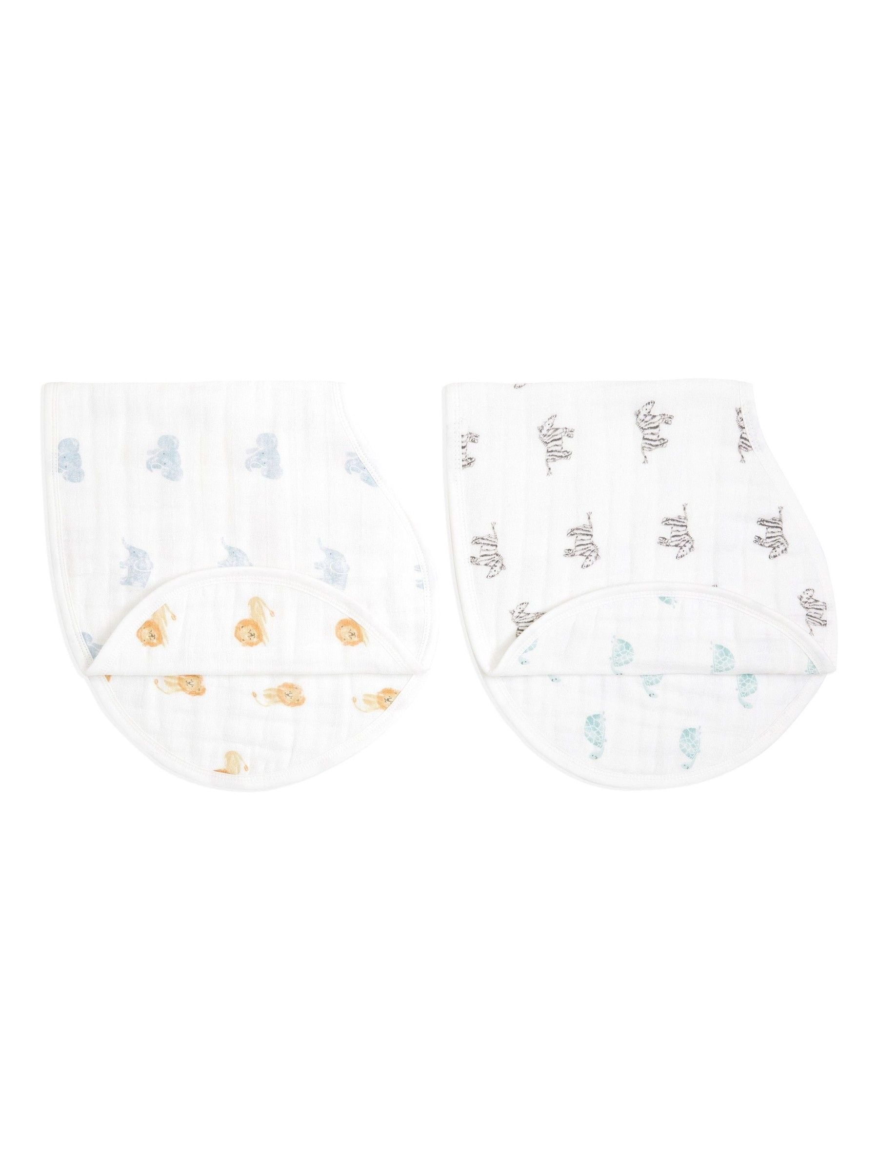 aden + anais White Cotton Muslin Burpy Bibs 2 Pack image 1