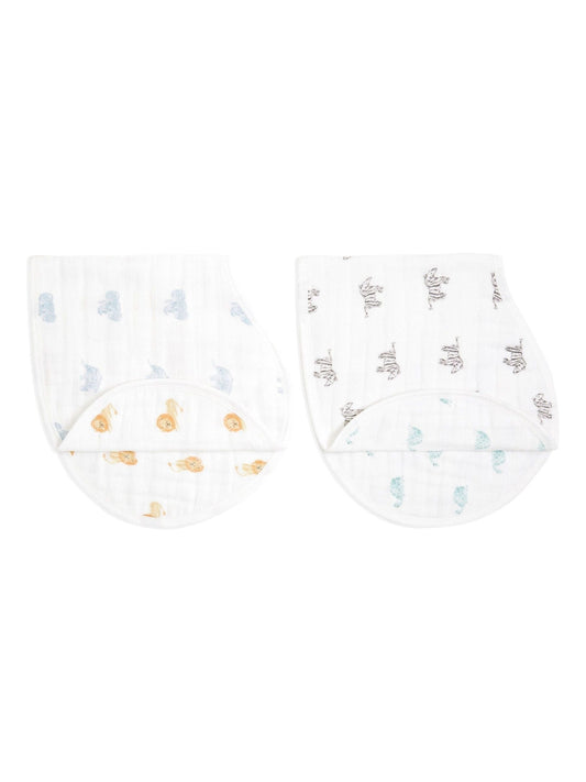 aden + anais White Cotton Muslin Burpy Bibs 2 Pack image 1