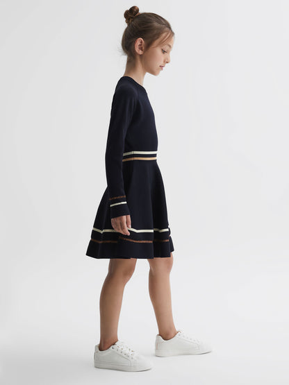 Dsiney Kidz - Reiss Navy Edith Junior Knitted Dress image 3