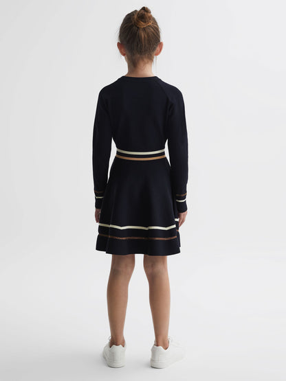 Dsiney Kidz - Reiss Navy Edith Junior Knitted Dress image 5