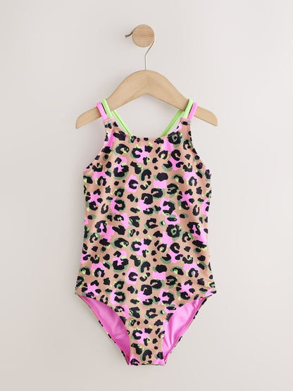 Animal Print Double Strap Swimsuit (3-16yrs) - image 1