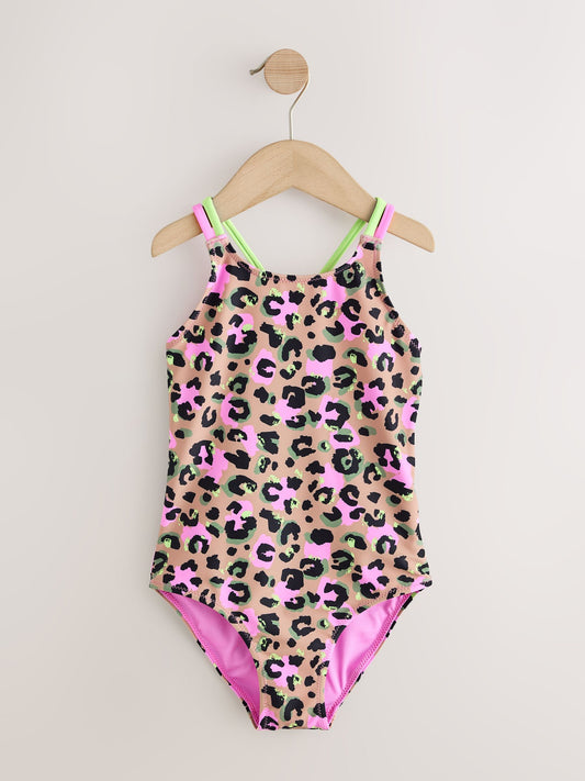 Animal Print Double Strap Swimsuit (3-16yrs) - image 1