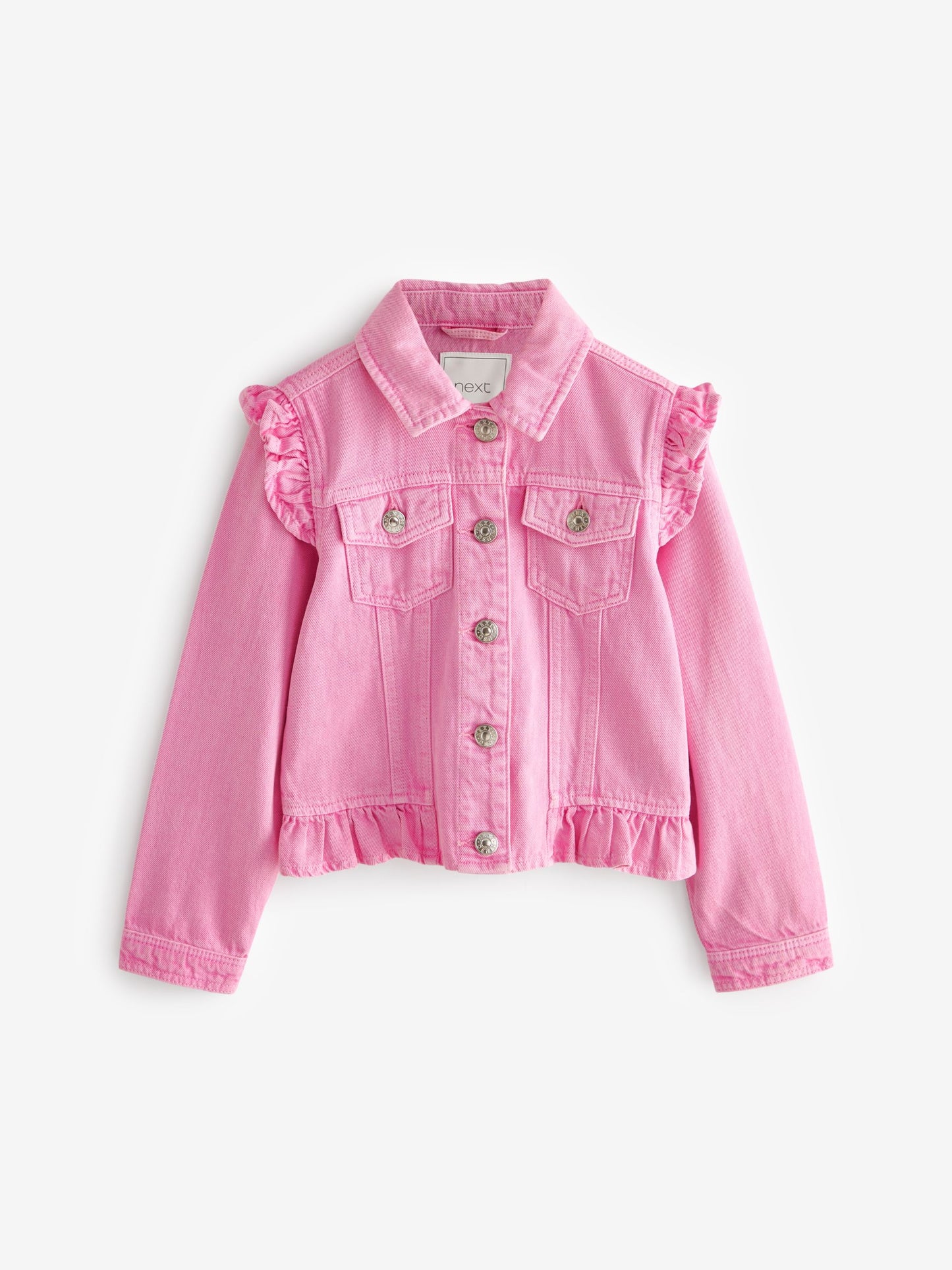 Dsiney Kidz - Bright Pink Frill Shoulder Denim Jacket (3-16yrs) image 5