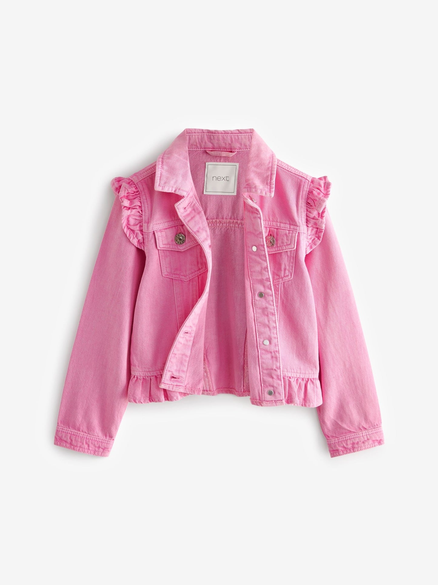 Dsiney Kidz - Bright Pink Frill Shoulder Denim Jacket (3-16yrs) image 7