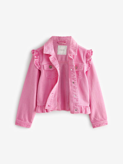 Dsiney Kidz - Bright Pink Frill Shoulder Denim Jacket (3-16yrs) image 7