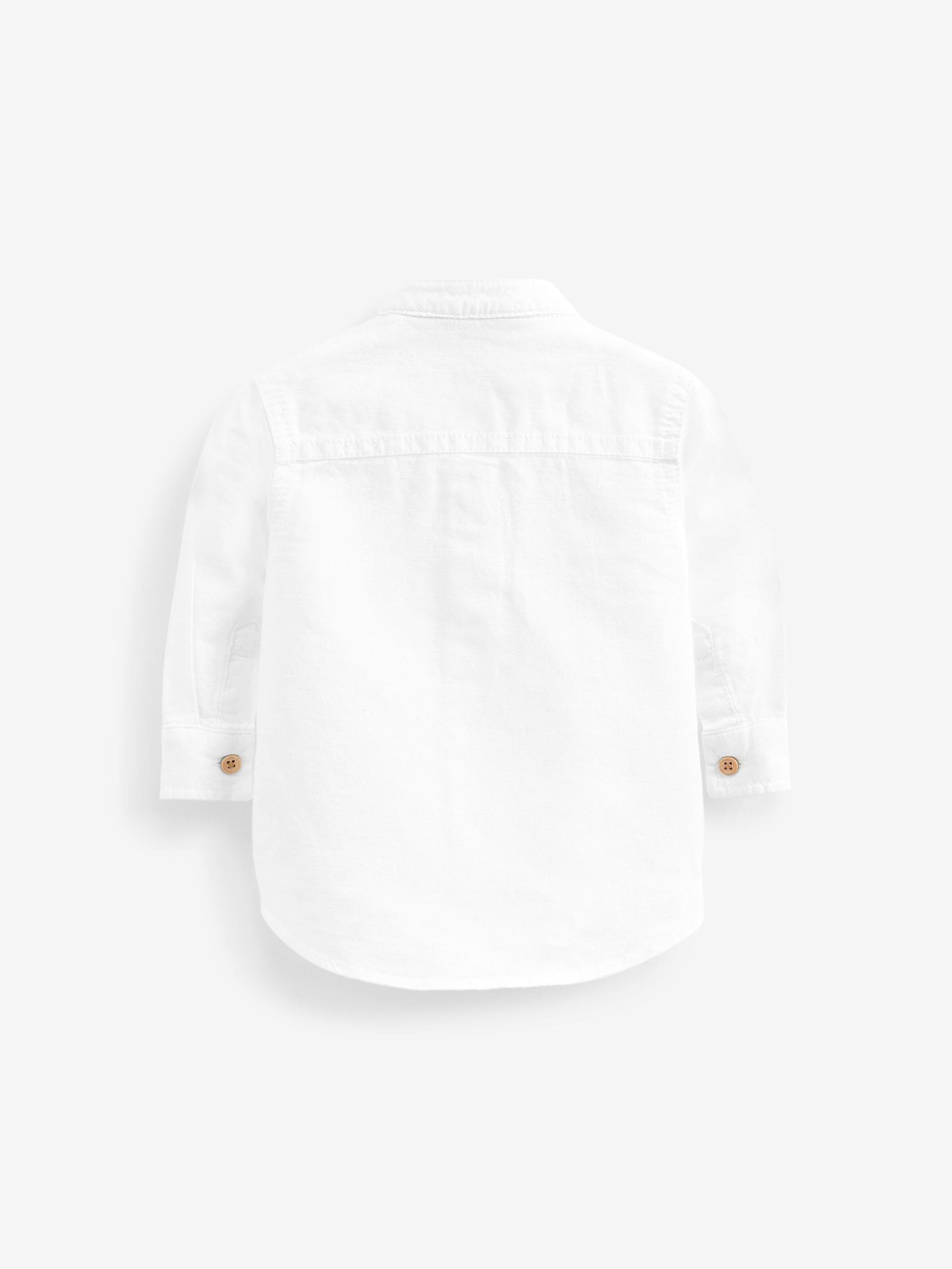 Dsiney Kidz - White Grandad Collar Linen Mix Shirt (3mths-7yrs) image 6