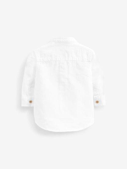 Dsiney Kidz - White Grandad Collar Linen Mix Shirt (3mths-7yrs) image 6