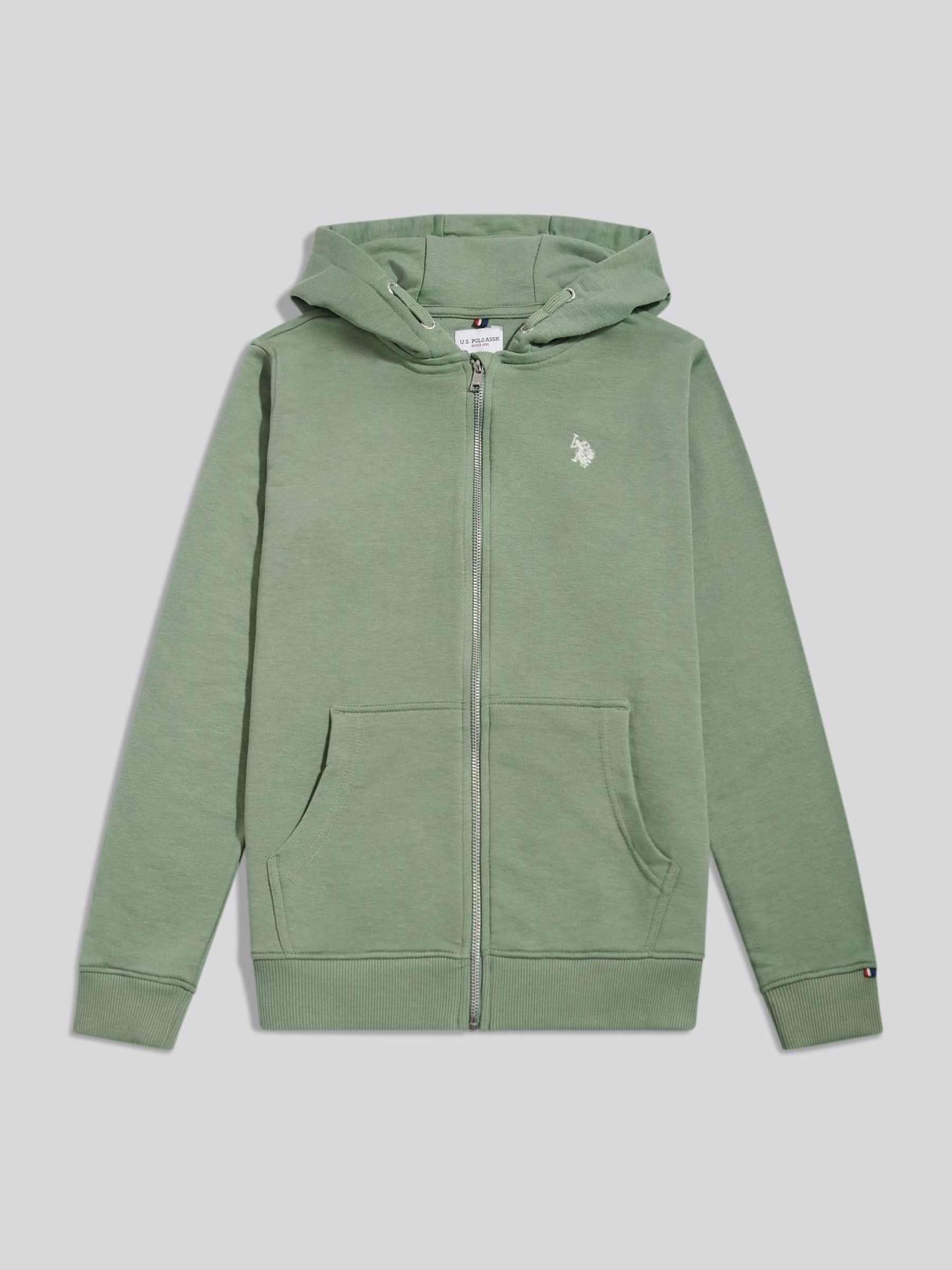 Dsiney Kidz - U.S. Polo Assn. Green Double Horsemen Zip Hoodie image 1