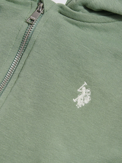 Dsiney Kidz - U.S. Polo Assn. Green Double Horsemen Zip Hoodie image 3