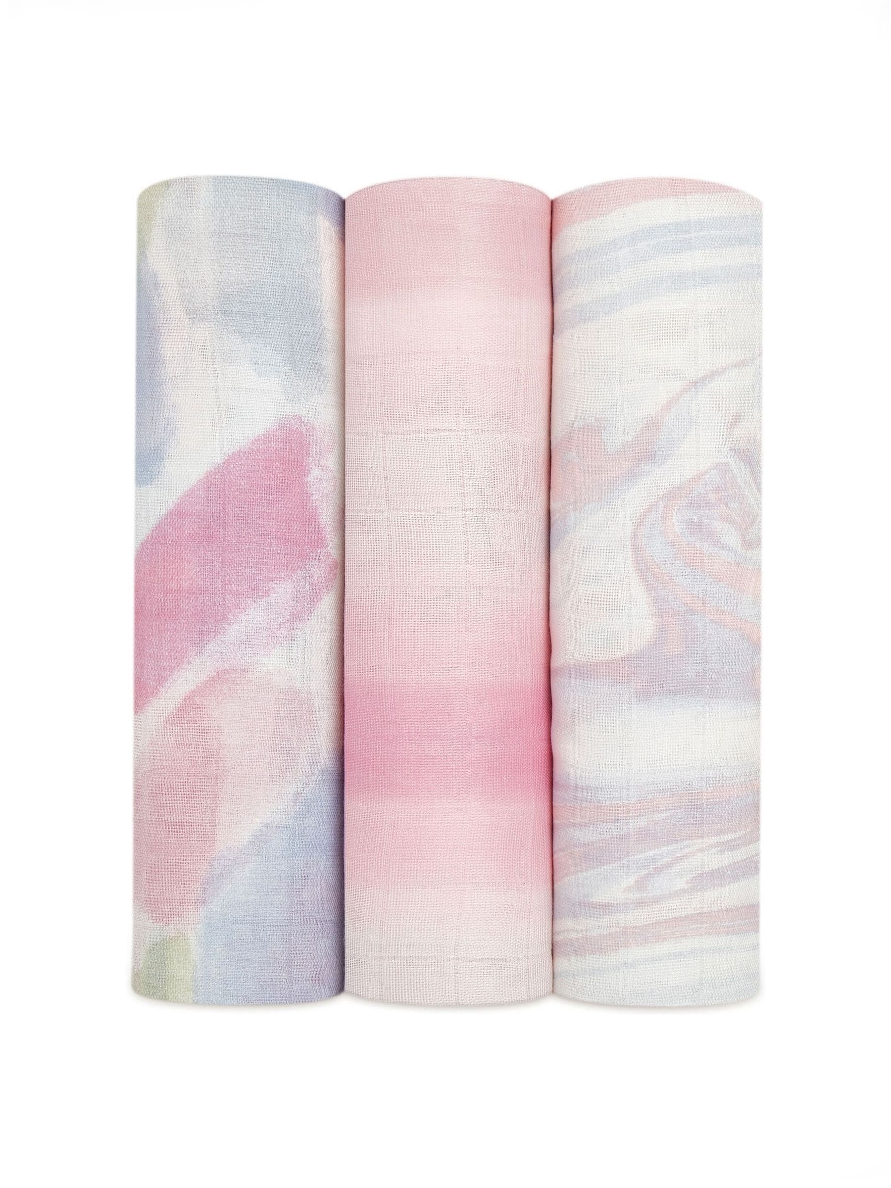 aden + anais Pink Large Silky Soft Muslin Blankets 3 Pack Florentine image 1