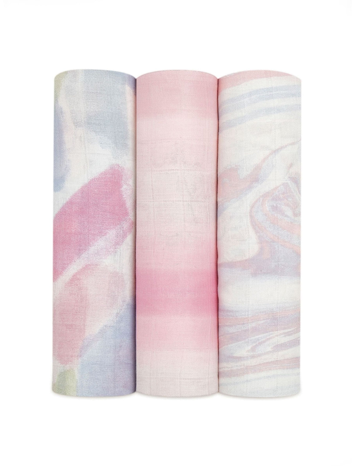 aden + anais Pink Large Silky Soft Muslin Blankets 3 Pack Florentine image 1