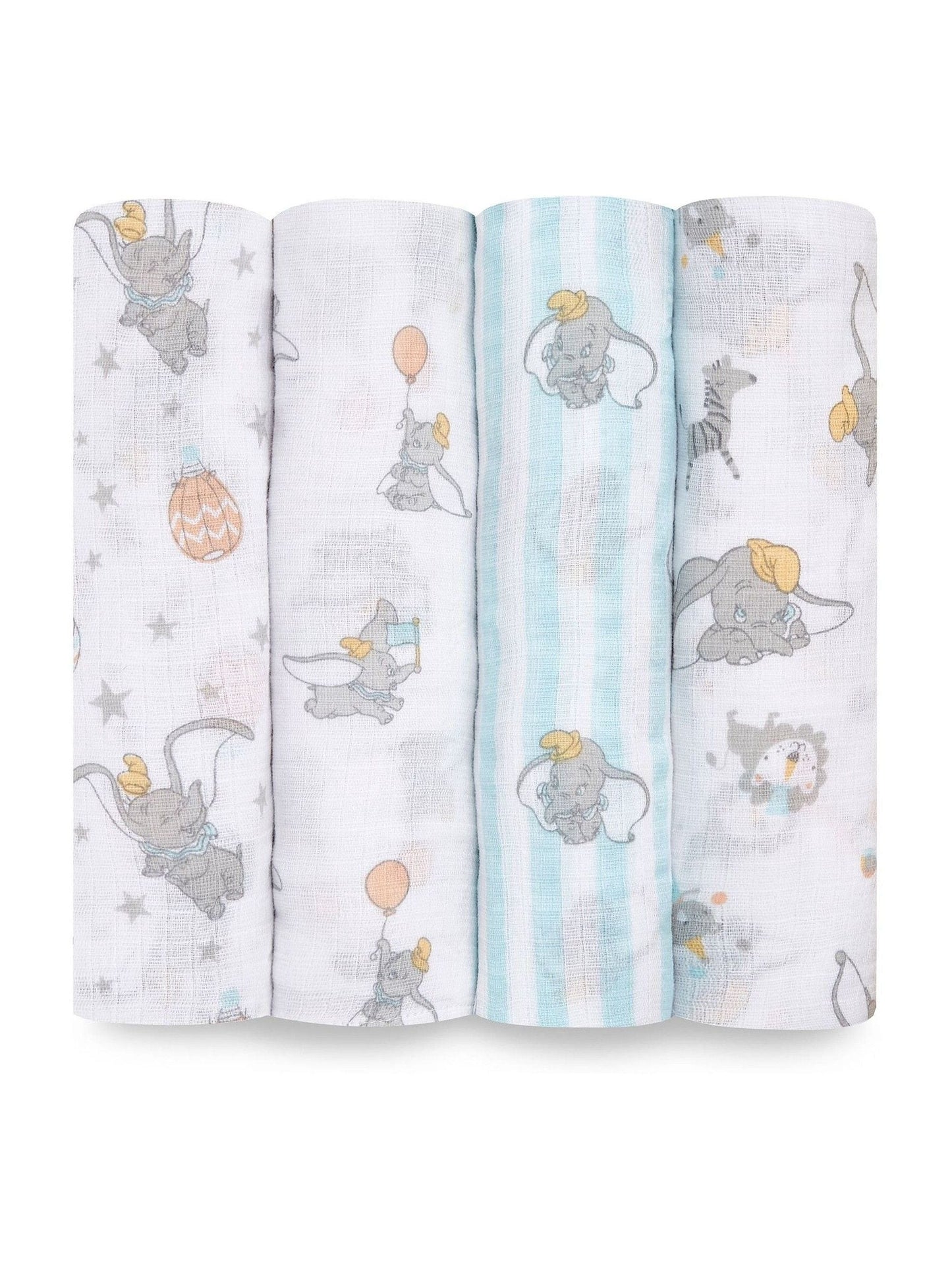 Aden & Anais Dumbo New Heights Essentials Muslin Blankets 4 Pack image 1