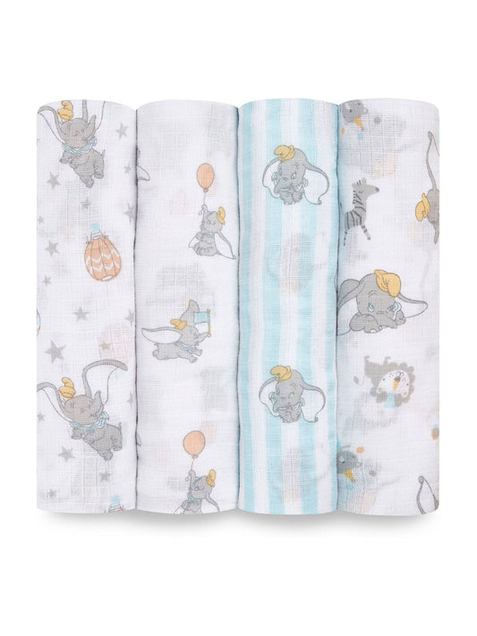 Aden & Anais Dumbo New Heights Essentials Muslin Blankets 4 Pack image 1