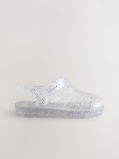 Silver Glitter Jelly Sandals image 2