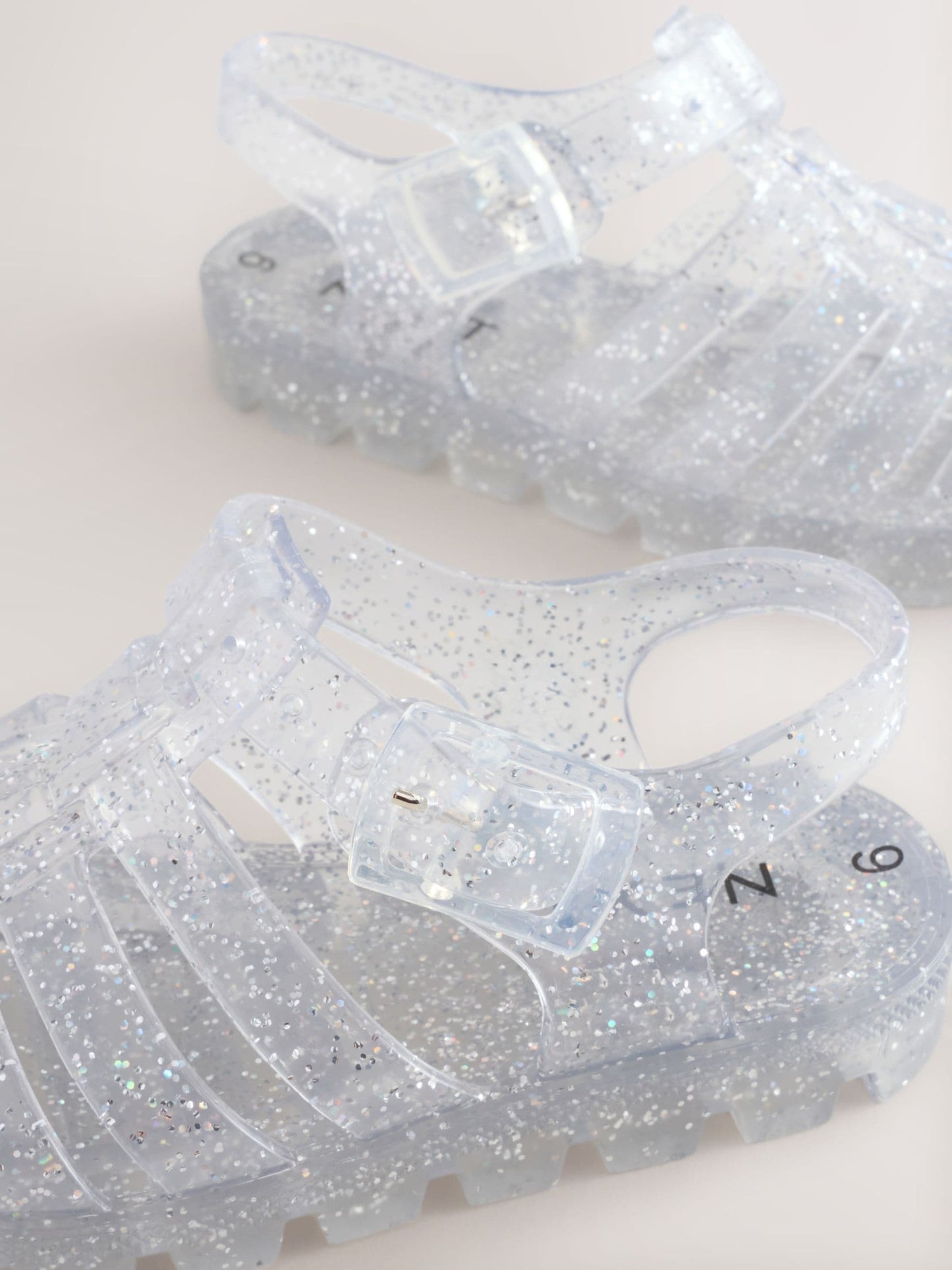Silver Glitter Jelly Sandals image 3