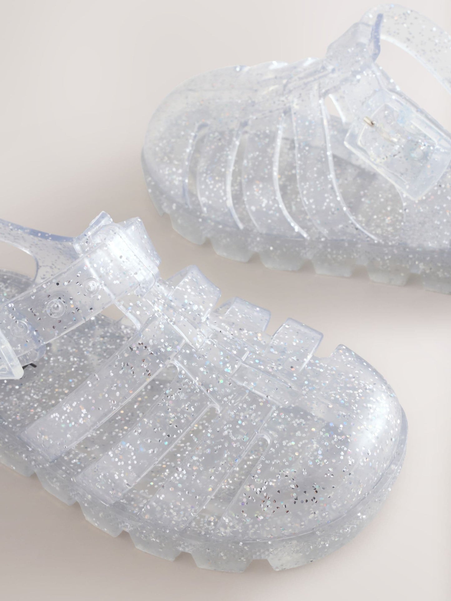 Silver Glitter Jelly Sandals image 4