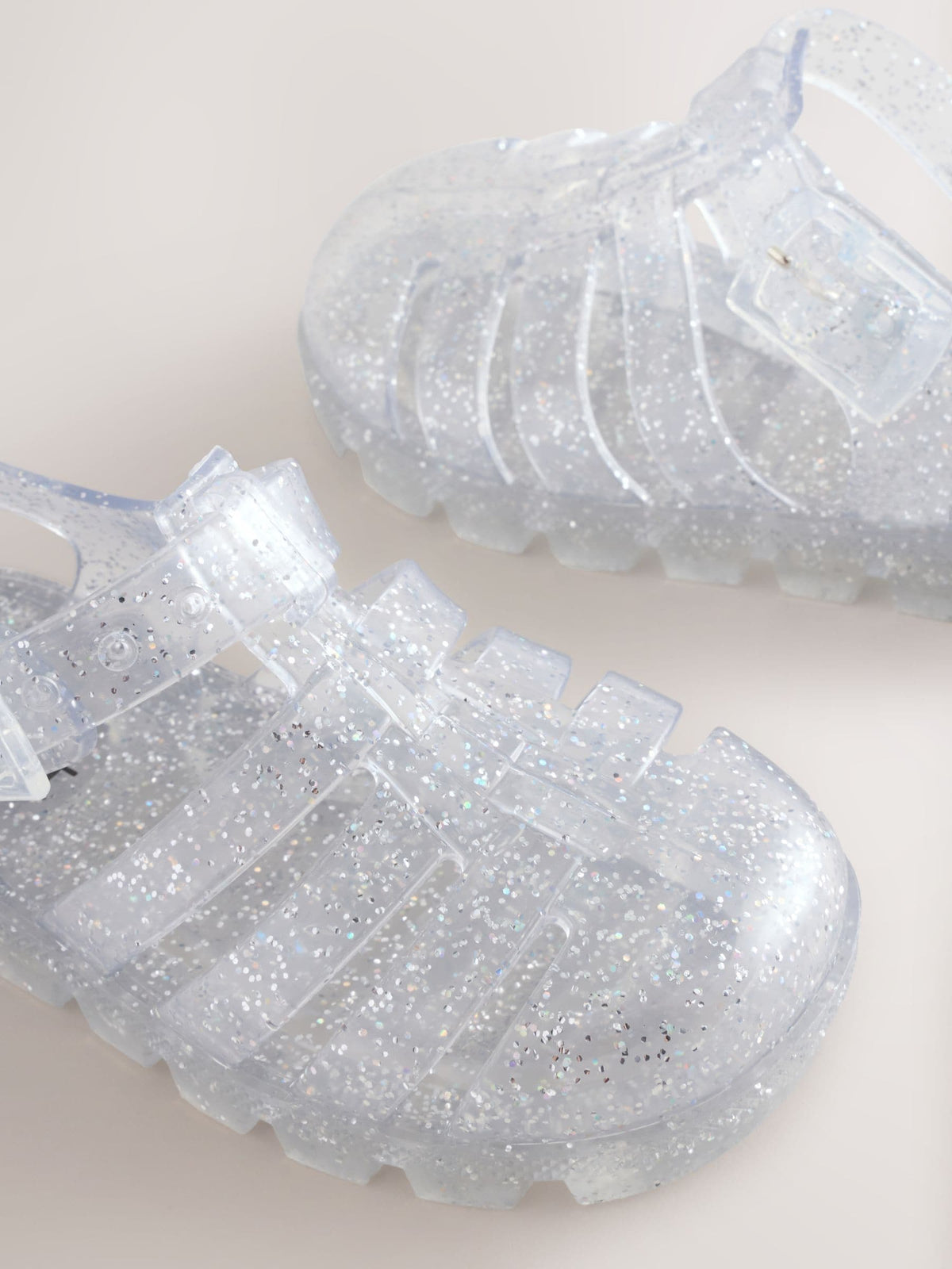 Silver Glitter Jelly Sandals image 4