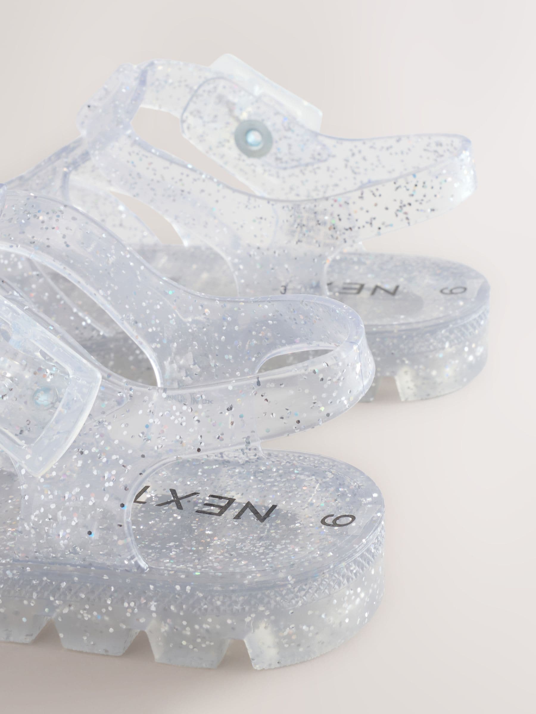 Silver Glitter Jelly Sandals image 5