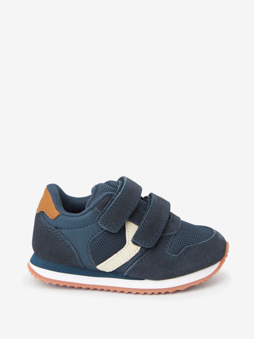 Navy Wide Fit (G) Double Strap Trainers image 1