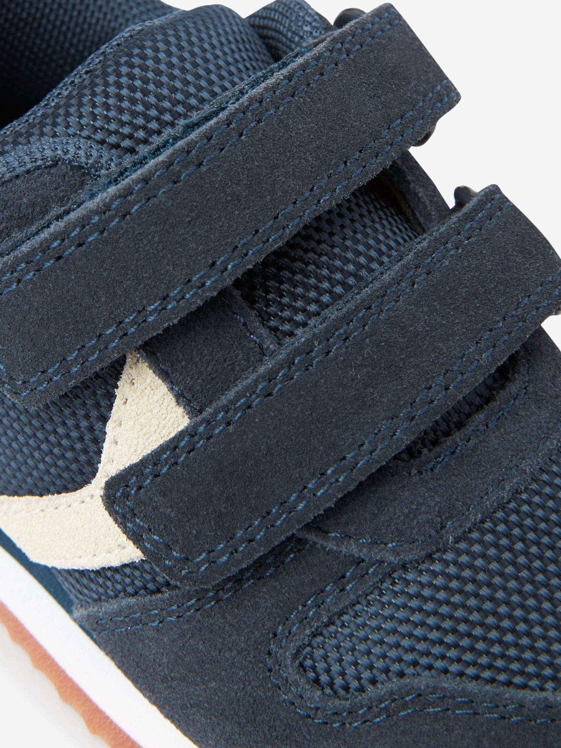 Navy Wide Fit (G) Double Strap Trainers image 4