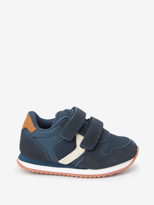 Navy Wide Fit (G) Double Strap Trainers image 1