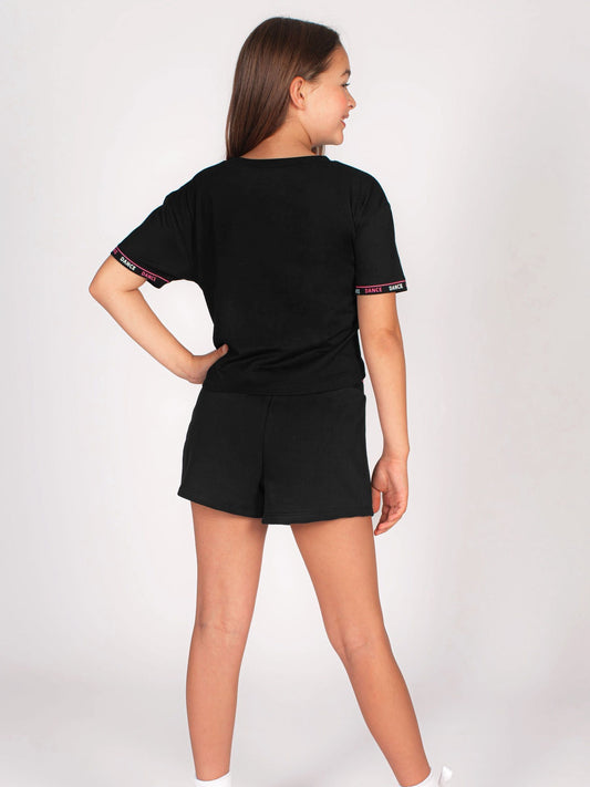 Dsiney Kidz - Pineapple Black Logo Girls Dance Crop T-Shirt image 2