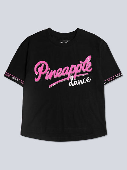 Dsiney Kidz - Pineapple Black Logo Girls Dance Crop T-Shirt image 5