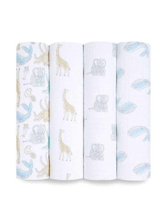 Aden & Anais Natural History Essentials Muslin Blankets 4 Pack image 1