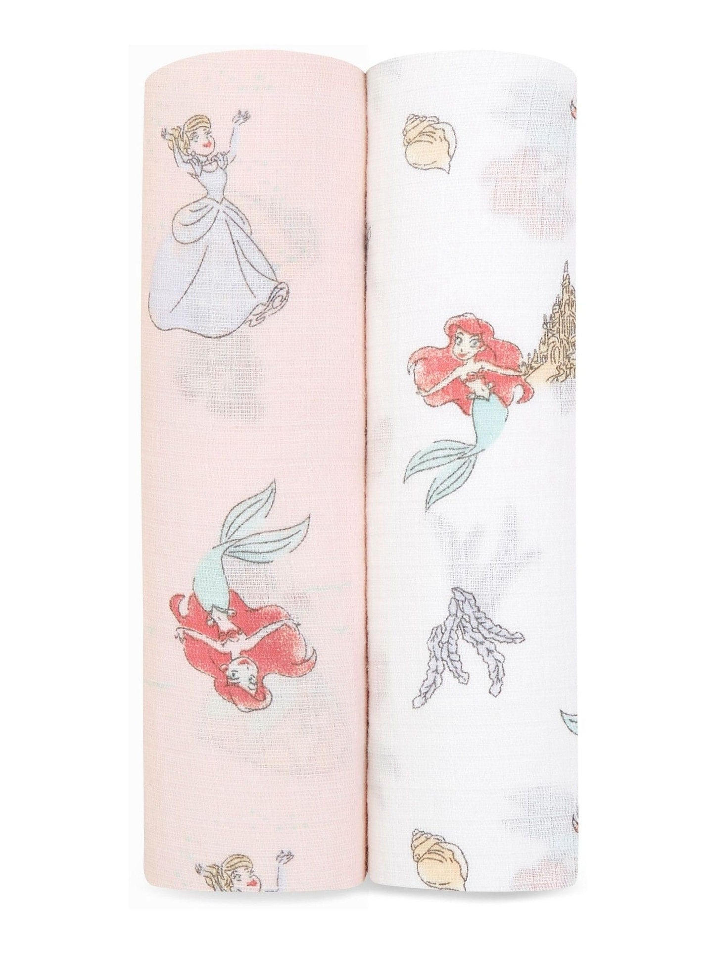 aden + anais White Essentials Disney Princess 100% Cotton Muslin Blankets 2-Pack image 1