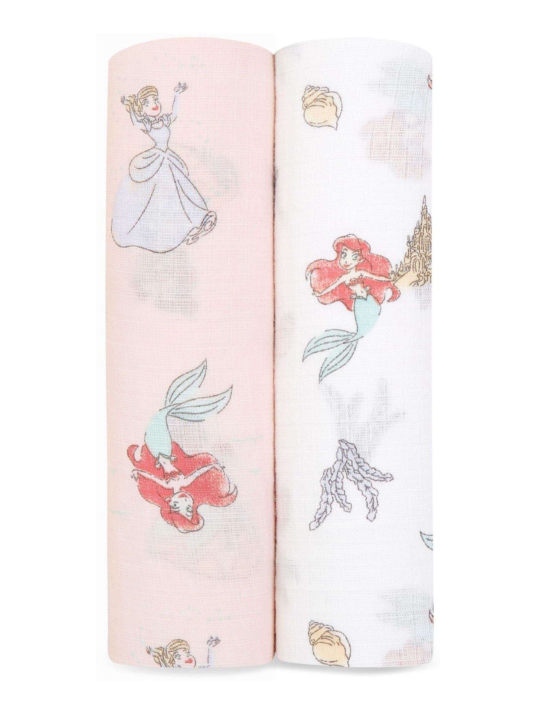 aden + anais White Essentials Disney Princess 100% Cotton Muslin Blankets 2-Pack image 1