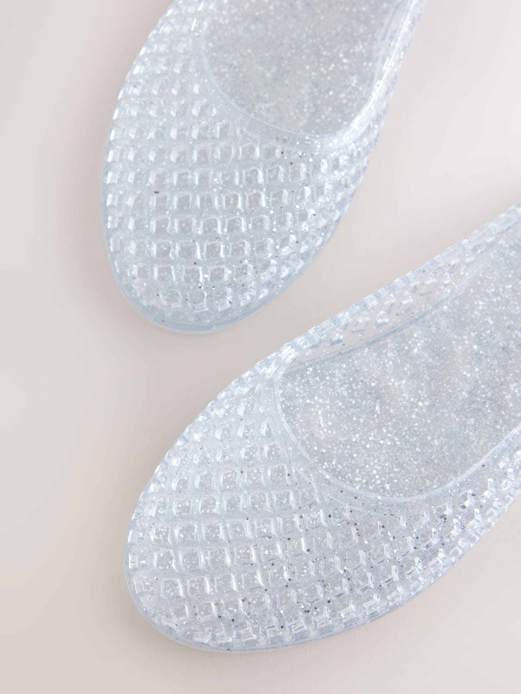 Silver Glitter Jelly Ballet Shoes image 3