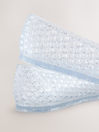 Silver Glitter Jelly Ballet Shoes image 4