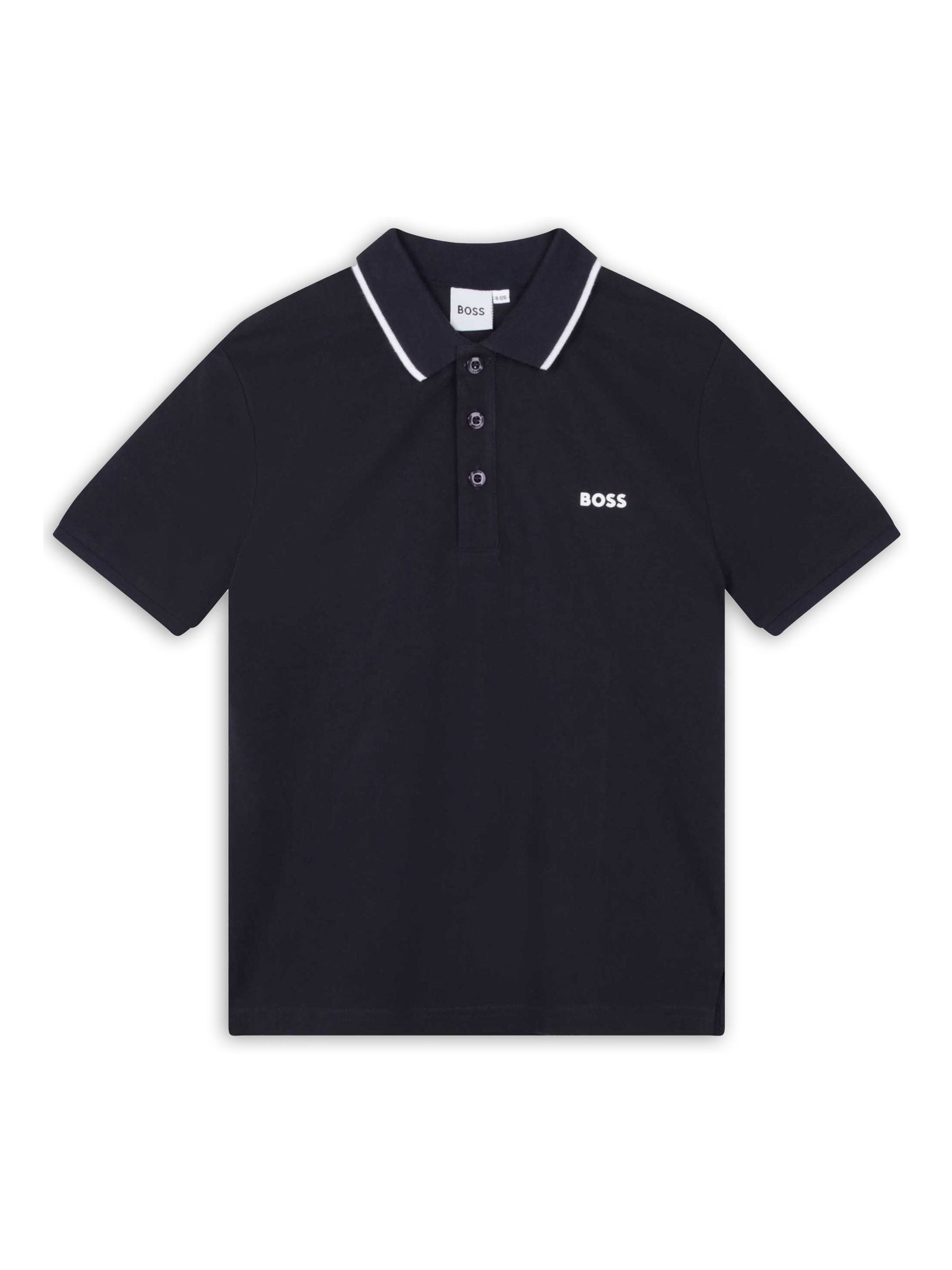 Dsiney Kidz - BOSS Navy 100% Cotton Short Sleeved Logo Polo Shirt image 1