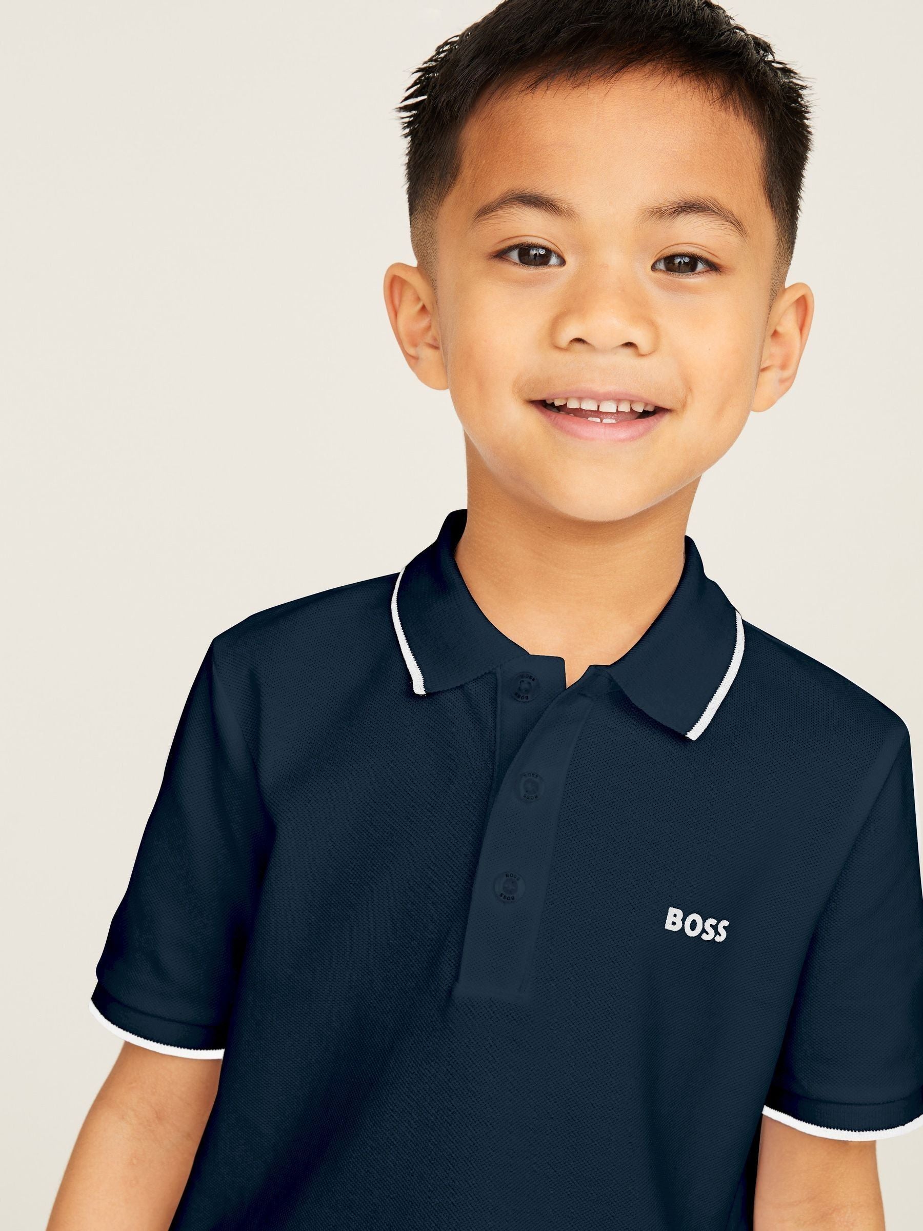 Dsiney Kidz - BOSS Navy 100% Cotton Short Sleeved Logo Polo Shirt image 4