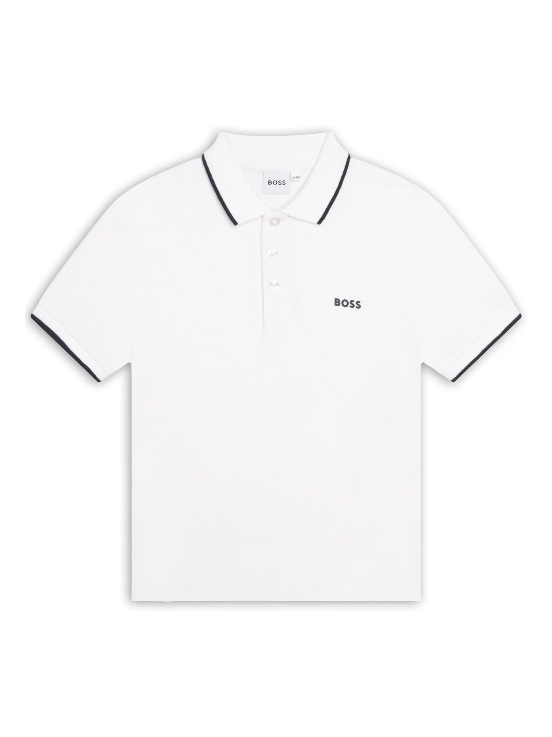 Dsiney Kidz - BOSS White 100% Cotton Short Sleeved Logo Polo Shirt image 5